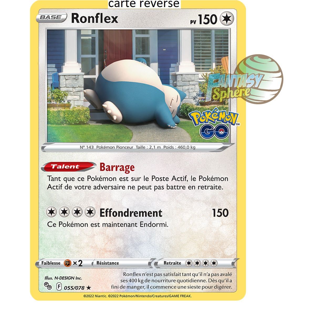 Relaxo – Rückseite 55/78 – Schwert und Schild 10.5 Pokemon GO