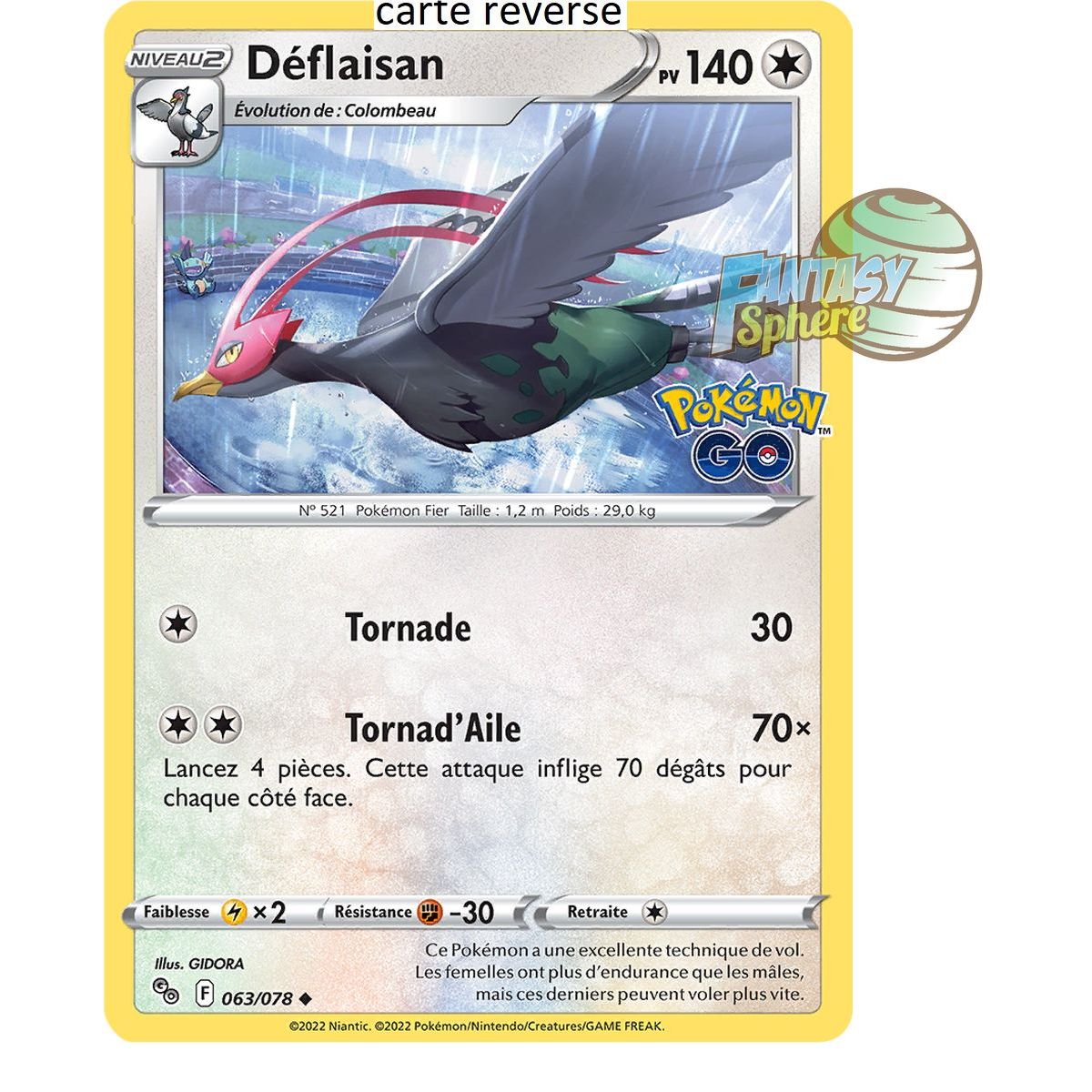 Déflaisan – Rückseite 63/78 – Schwert und Schild 10.5 Pokemon GO