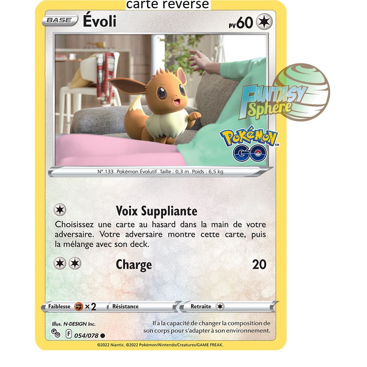 Evoli – Rückseite 54/78 – Schwert und Schild 10.5 Pokemon GO