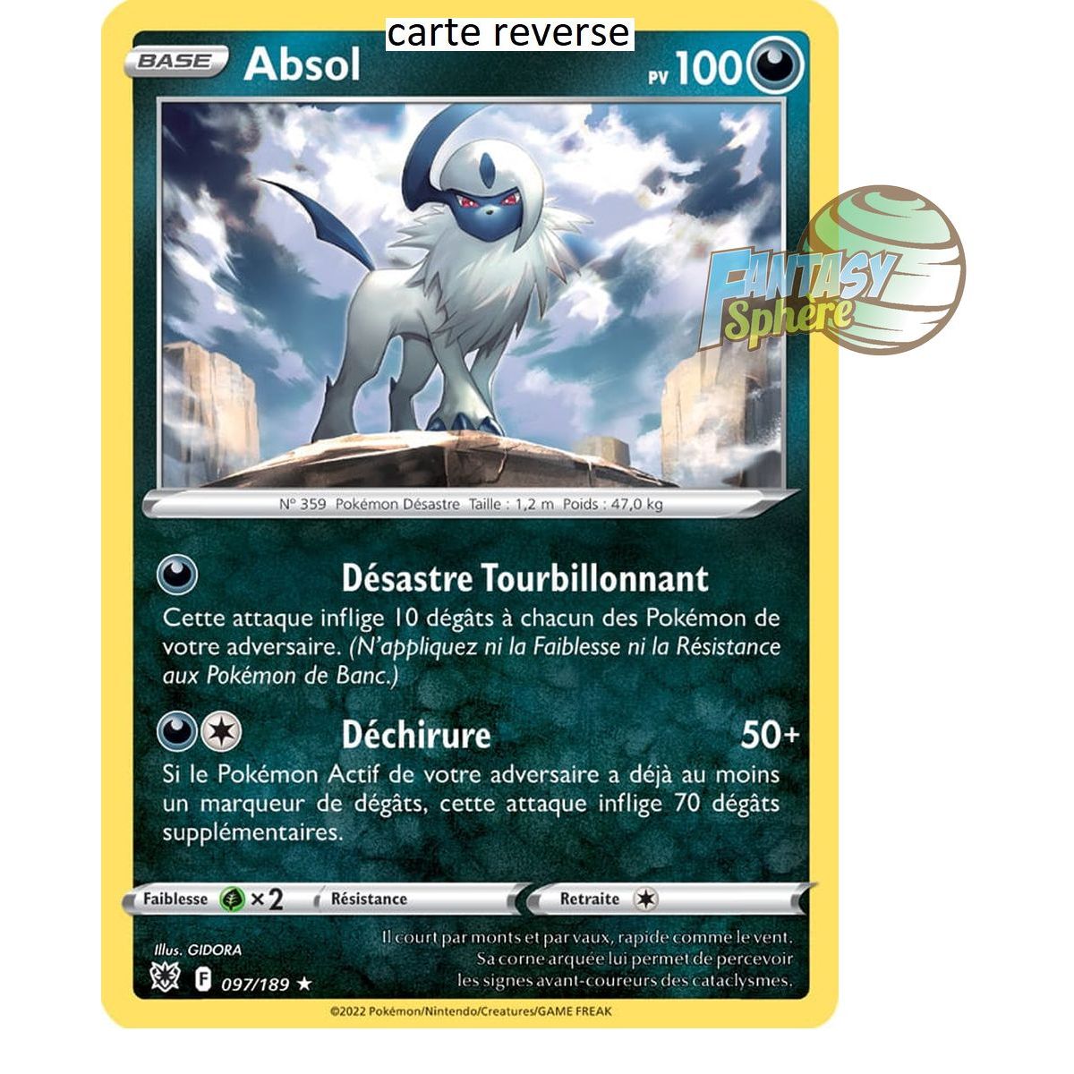 Absol – Rückseite 97/189 – Schwert und Schild 10 strahlende Sterne