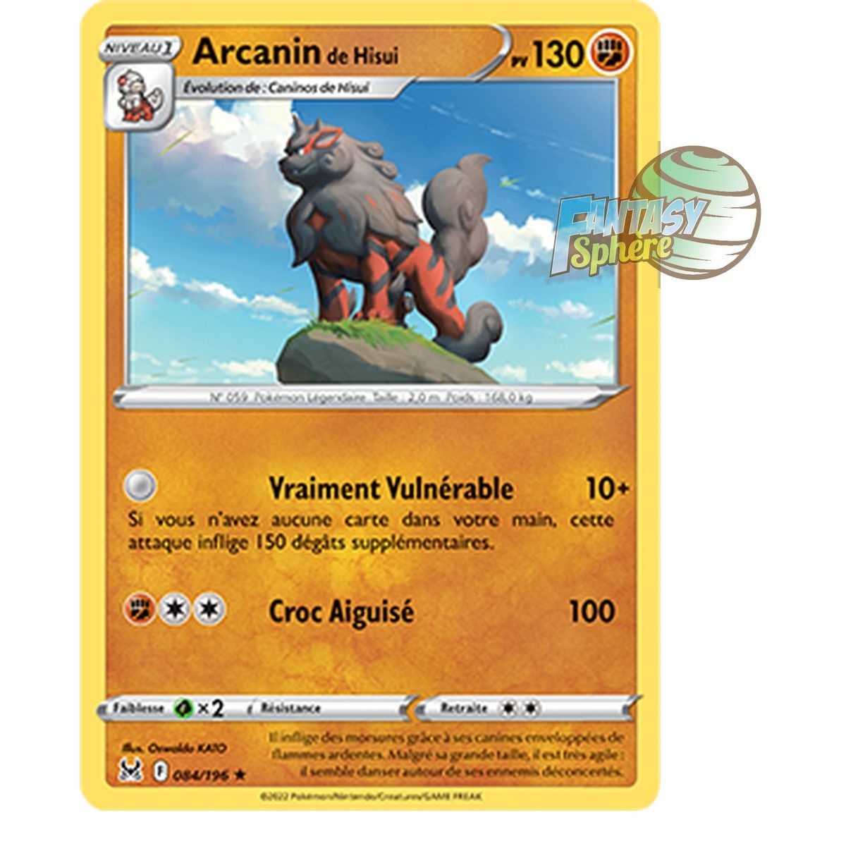 Arcanine of Hisui – Holo Rare 84/196_H – Schwert und Schild 11 Lost Origin