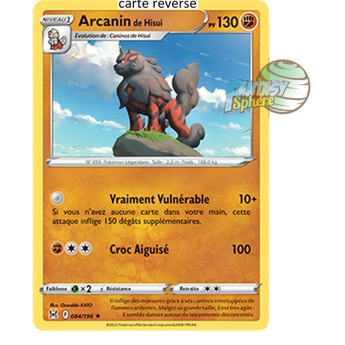 Arcanine of Hisui – Reverse 84/196_R – Schwert und Schild 11 Lost Origin