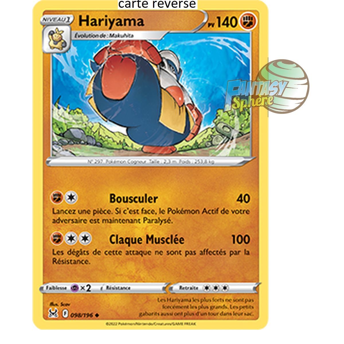 Hariyama – Reverse 98/196_R – Schwert und Schild 11 Lost Origin