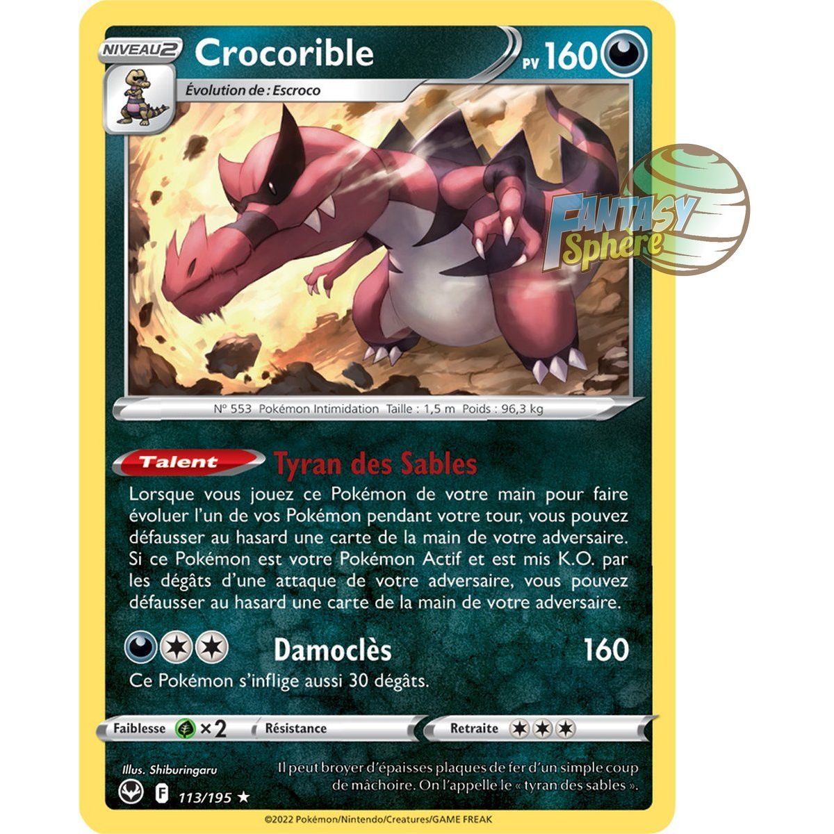 Crocorible – Holo Rare 113/195 – Schwert und Schild 12 Silver Storm