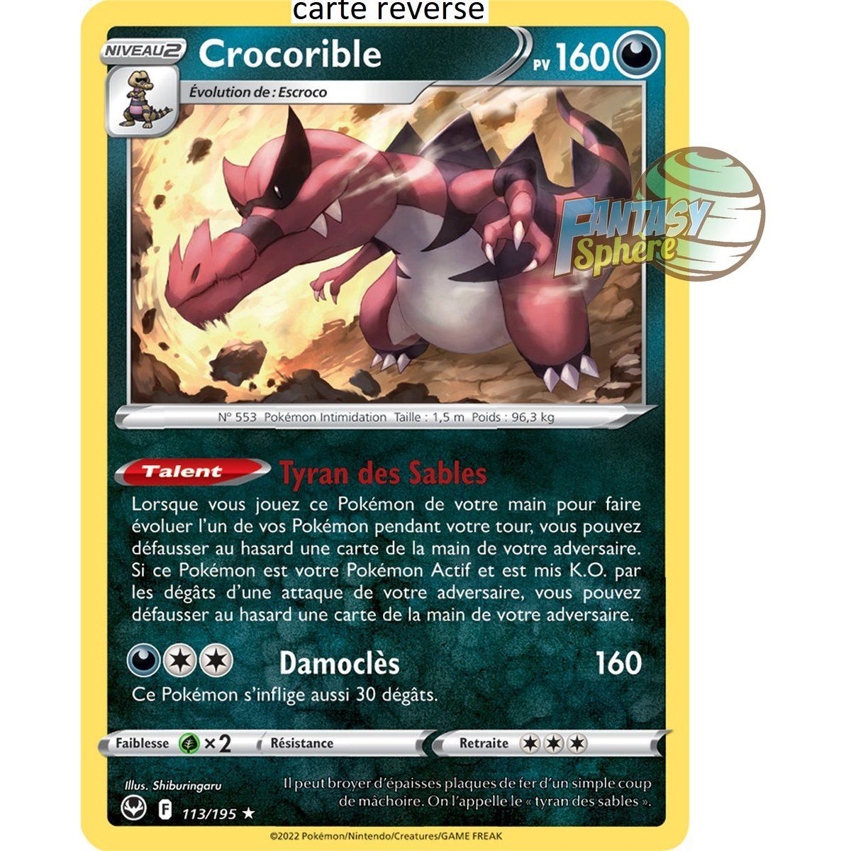 Crocorible – Rückseite 113/195 – Schwert und Schild 12 Silver Storm