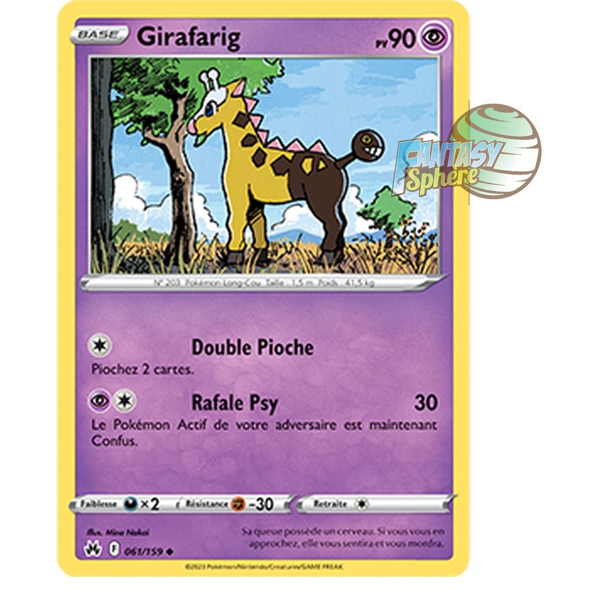 Item Girafarig – Rückseite 61/159 – Schwert und Schild 12,5 Zenith Supreme