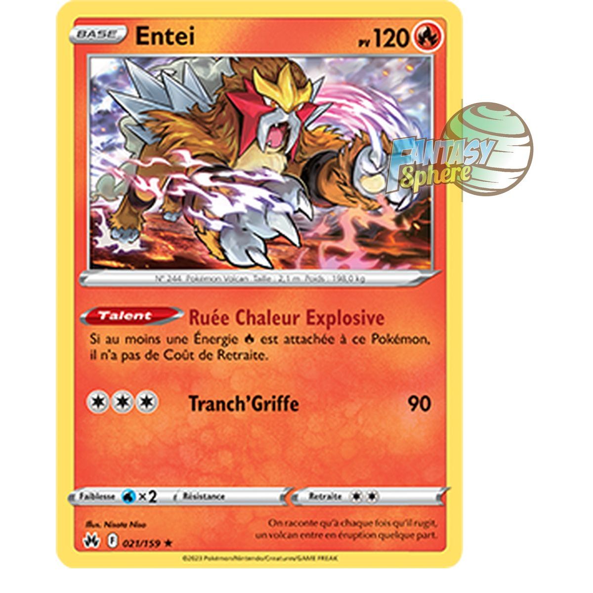 Entei – Rückseite 21/159 – Schwert und Schild 12,5 Zenith Supreme