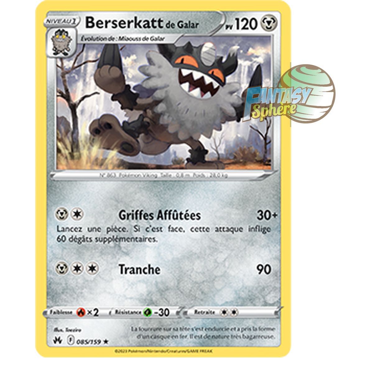 Galarian Berserkatt – Rückseite 85/159 – Schwert und Schild 12.5 Zenith Supreme