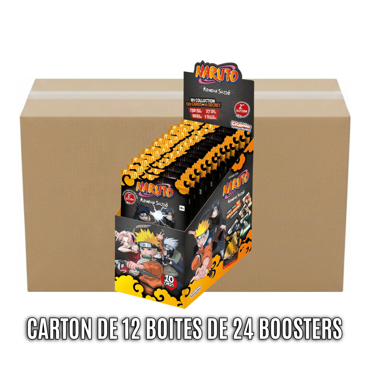 (ED2) Box mit 12 Boosterboxen – Konoha Shido – Naruto Mythos TCG – 2. Edition – FR