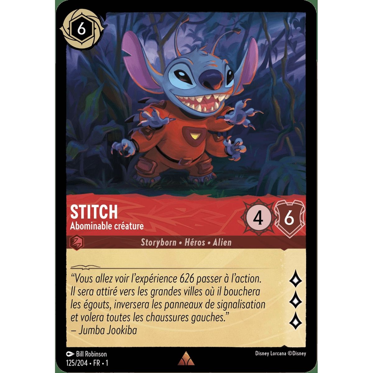 Stitch, Abominable Creature – 125/204 – FC – Erstes Kapitel – Brillant – Premium – Französisch