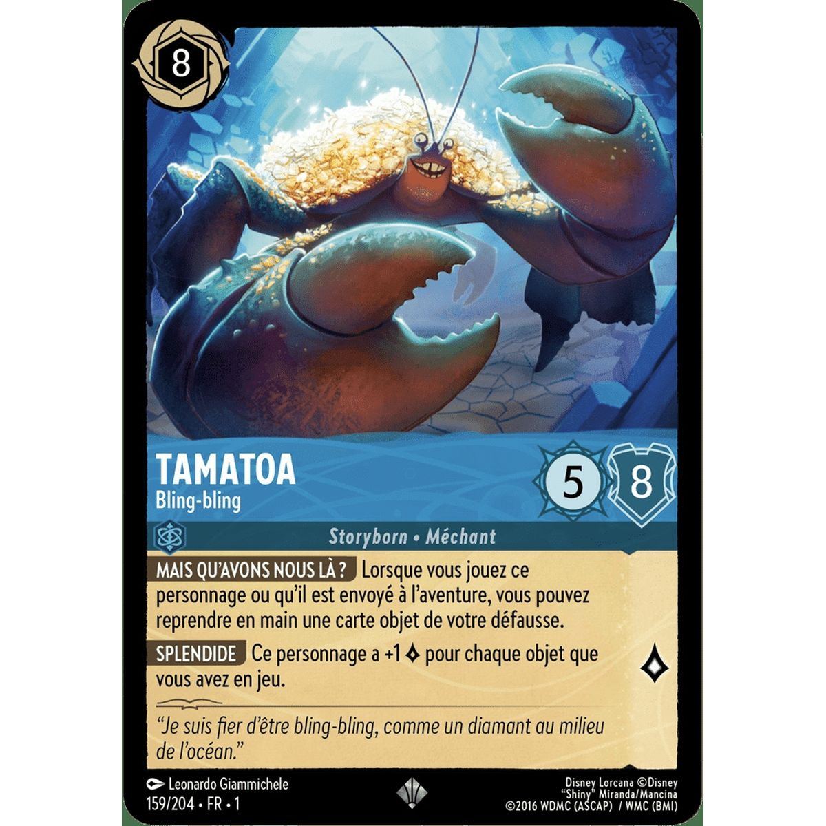 Item Tamatoa, Bling-Bling – 159/204 – FC – Erstes Kapitel – Super Rare – Französisch