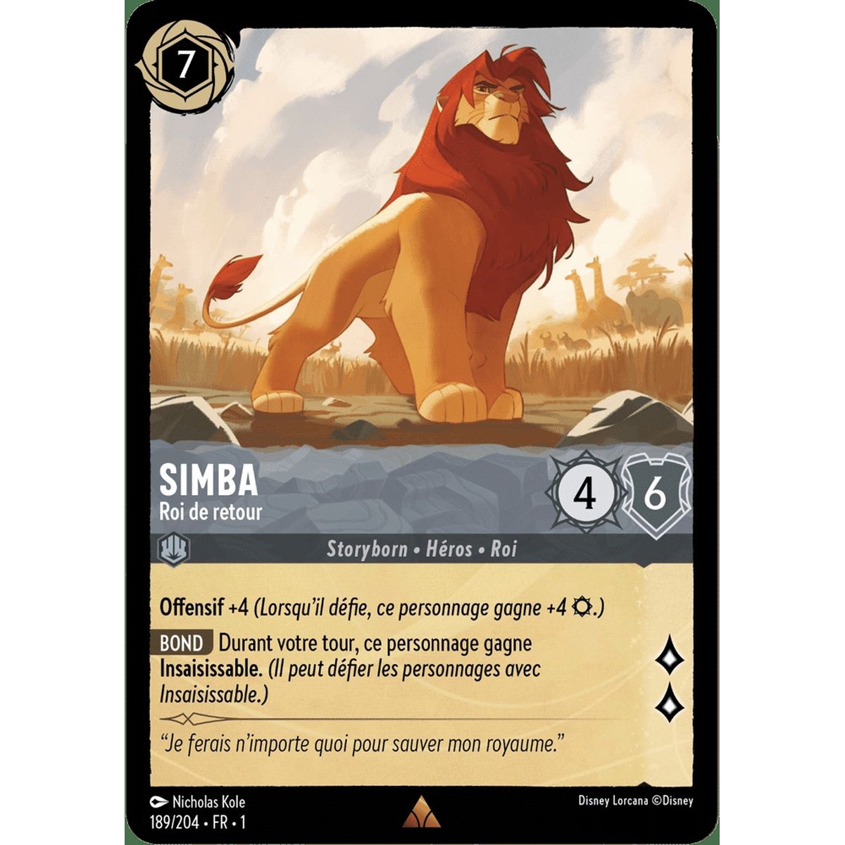 Simba, Returning King – 189/204 – FC – Erstes Kapitel – Brillant – Premium – Französisch