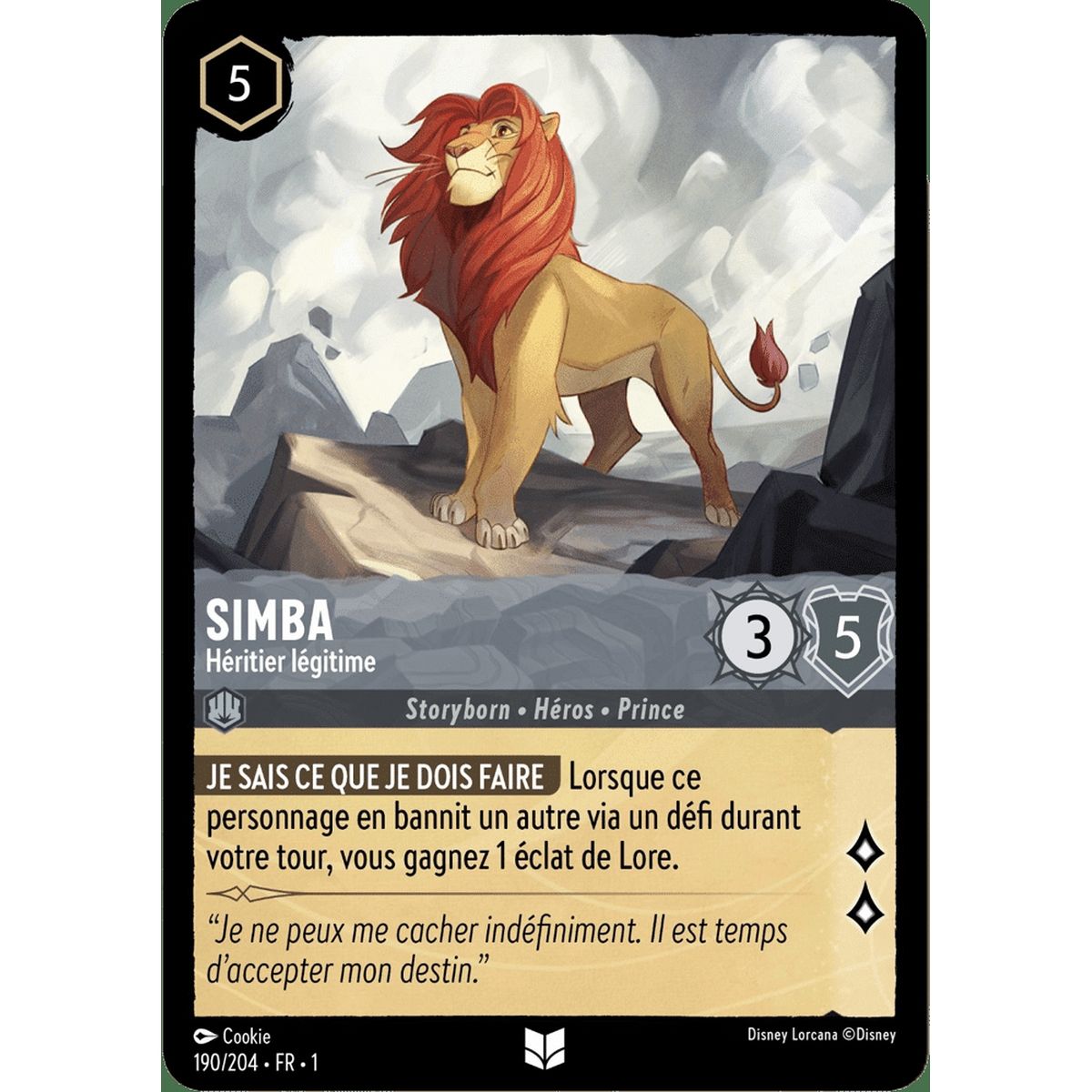 Item Simba, legitimer Erbe – 190/204 – FC – Erstes Kapitel – Ungewöhnlich – Französisch