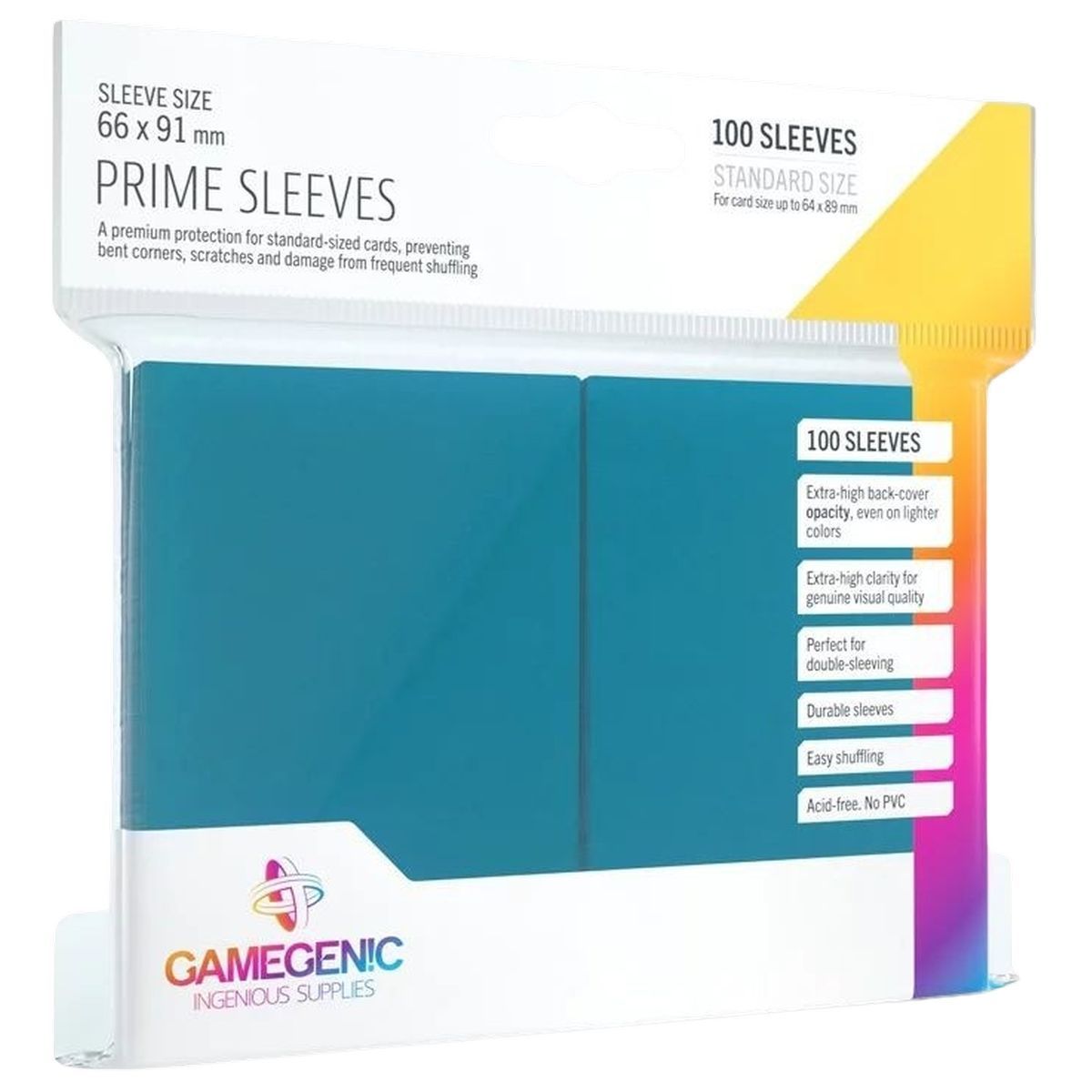 Gamegenic - 100 Prime Sleeves Blau - 66x91 Standard (100)