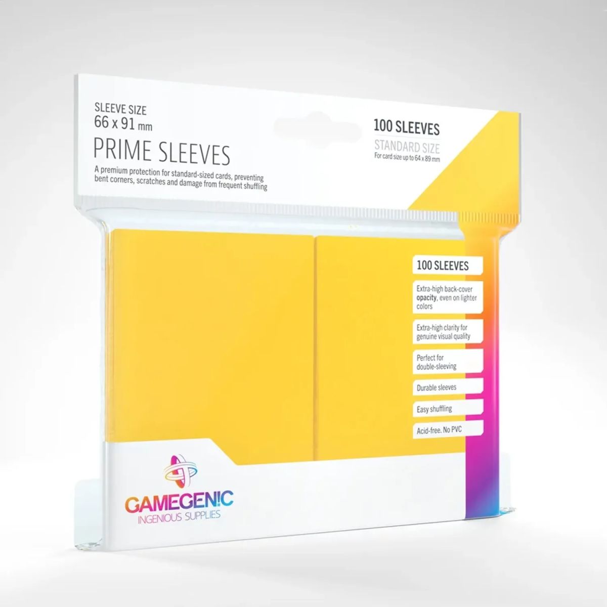 Gamegenic - 100 Prime Sleeves Gelb - 66x91 Standard (100)