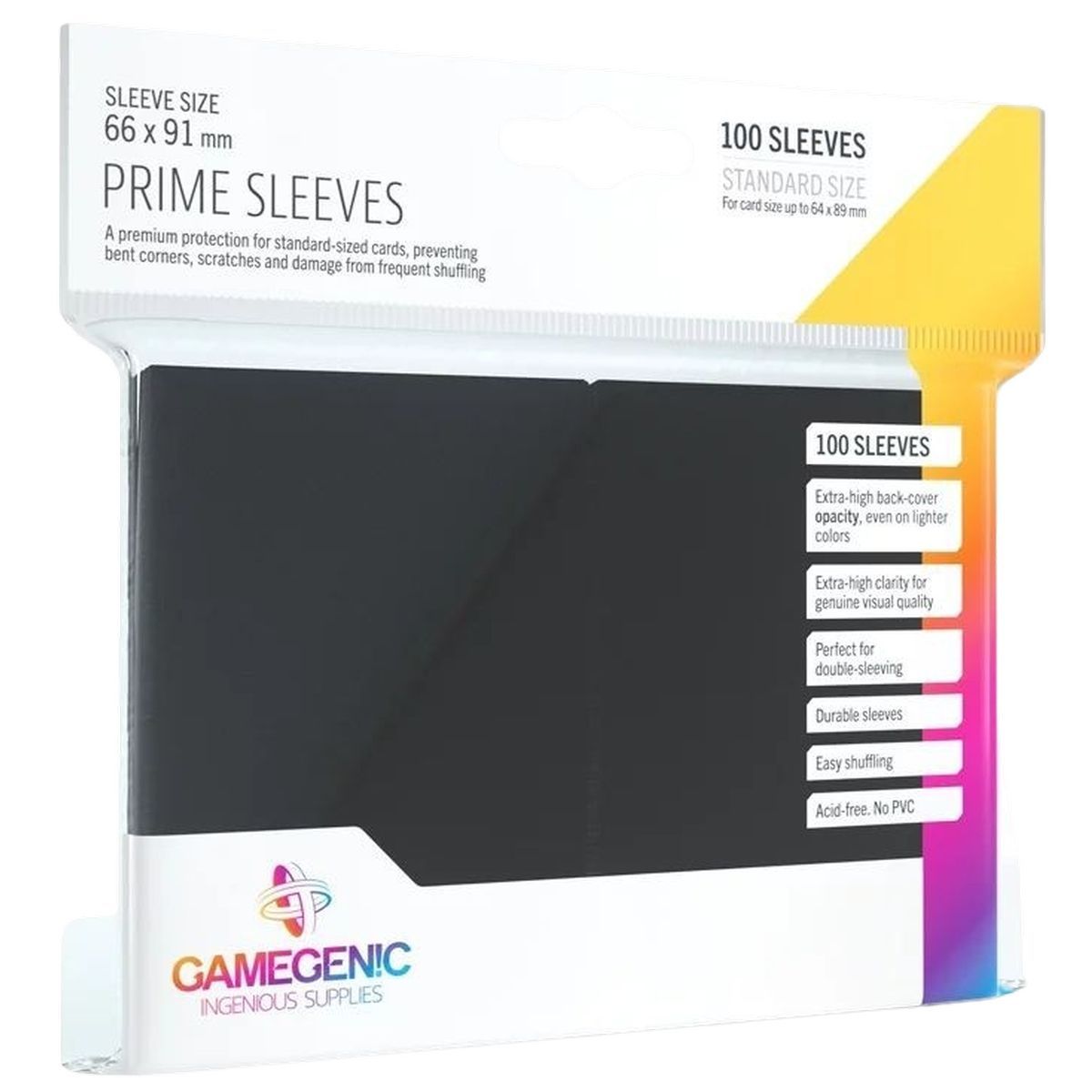 Item Gamegenic - 100 Prime Sleeves Schwarz - 66x91 Standard (100)