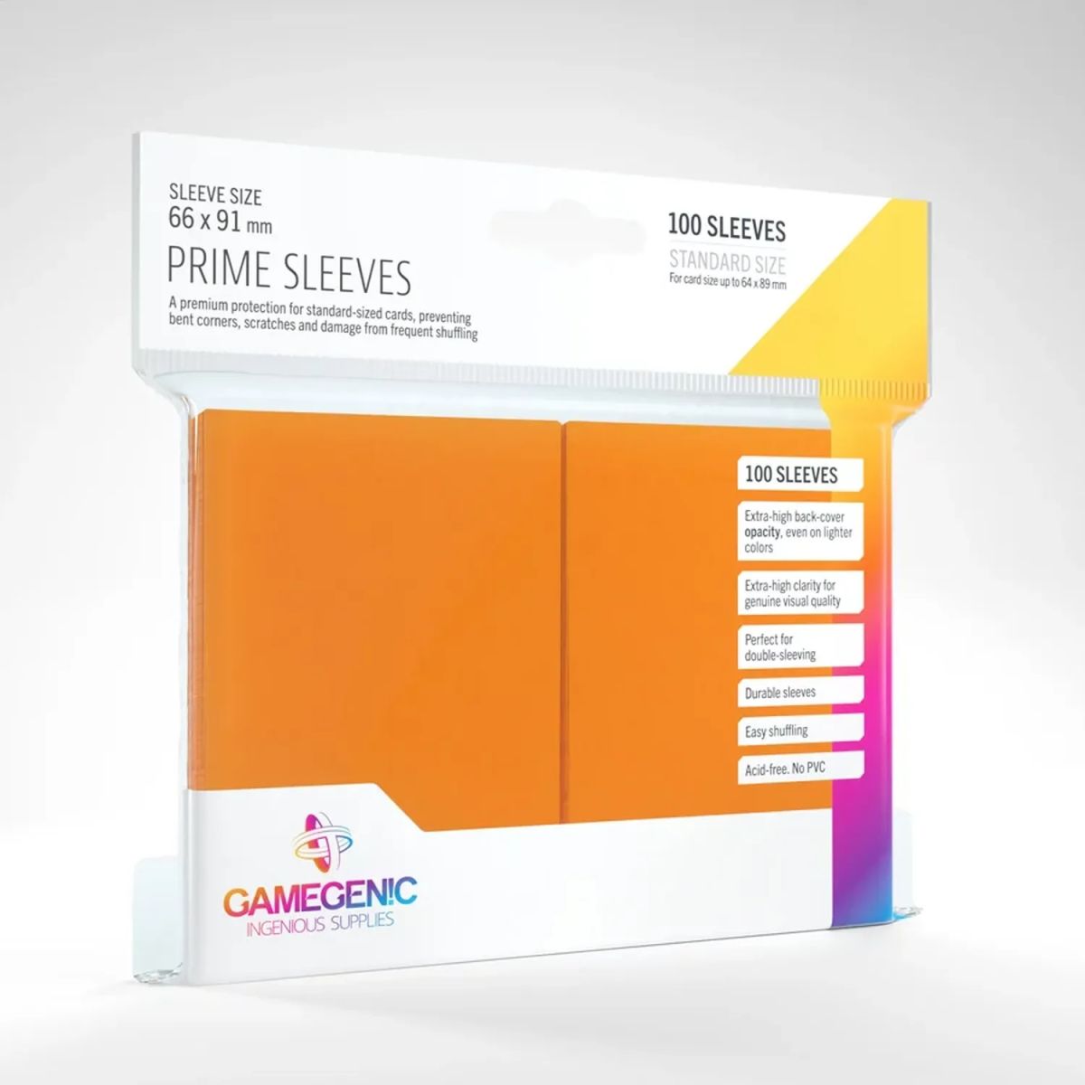 Gamegenic – 100 Prime-Hüllen Orange – 66 x 91 Standard (100)