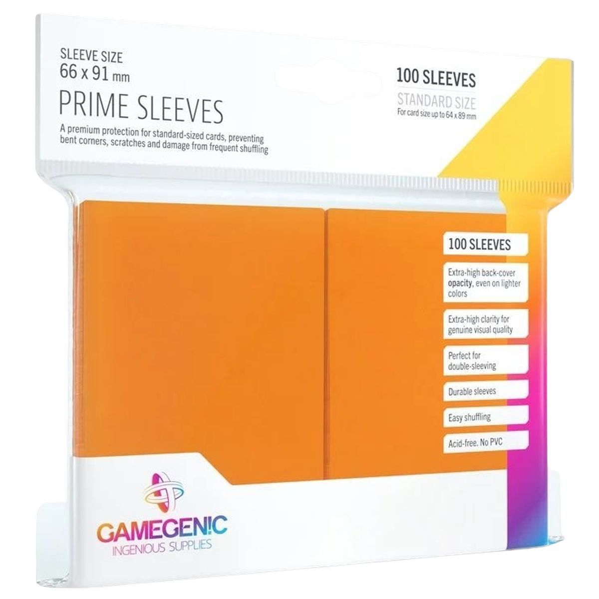 Item Gamegenic – 100 Prime-Hüllen Orange – 66 x 91 Standard (100)