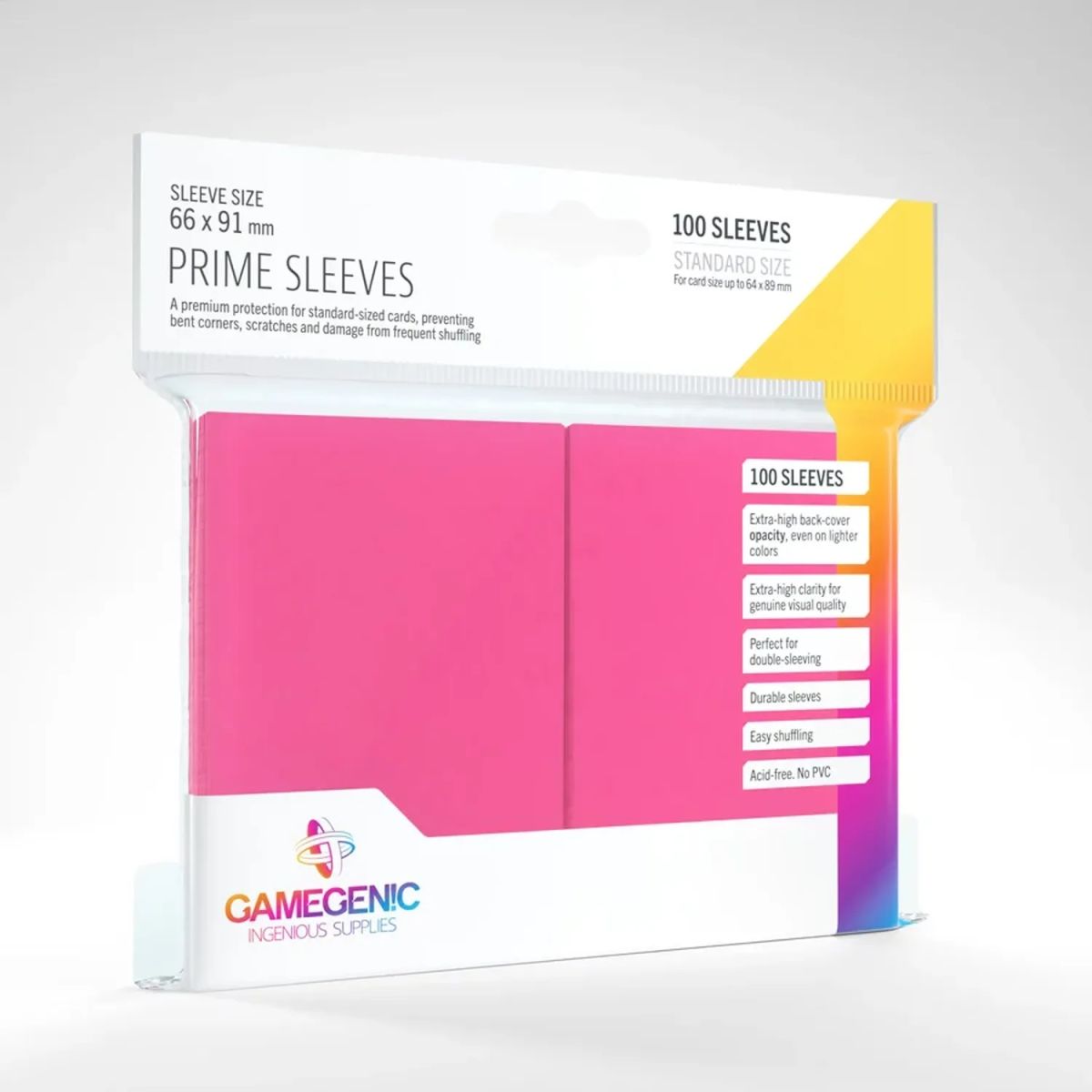 Gamegenic - 100 Prime Sleeves Pink - 66x91 Standard (100)