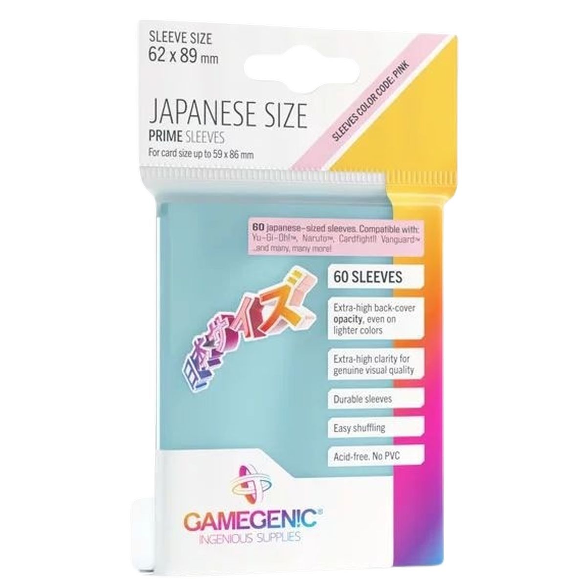 Item Gamegenic – Japanische Größe – 60 Prime-Hüllen, transparent – 62 x 89, klein (60)