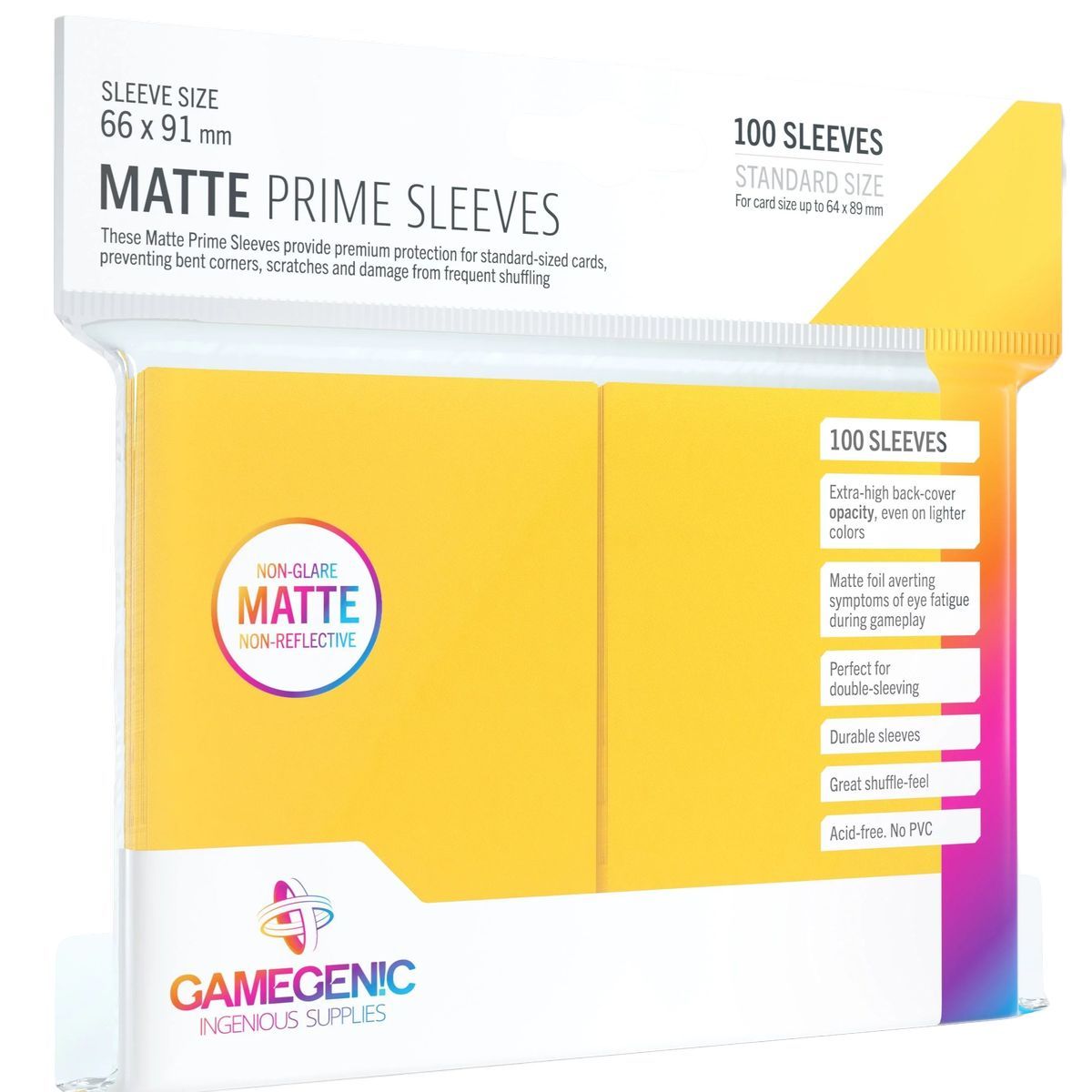 Item Gamegenic - Matte Prime Standard-Hüllen - Gelb - 66x91 (100)