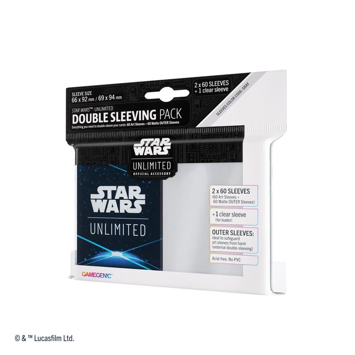 Item Gamegenic – Kartenhüllen – Standard – Doppelhüllen-Paket – Star Wars: Unlimited – Space Blue – FR