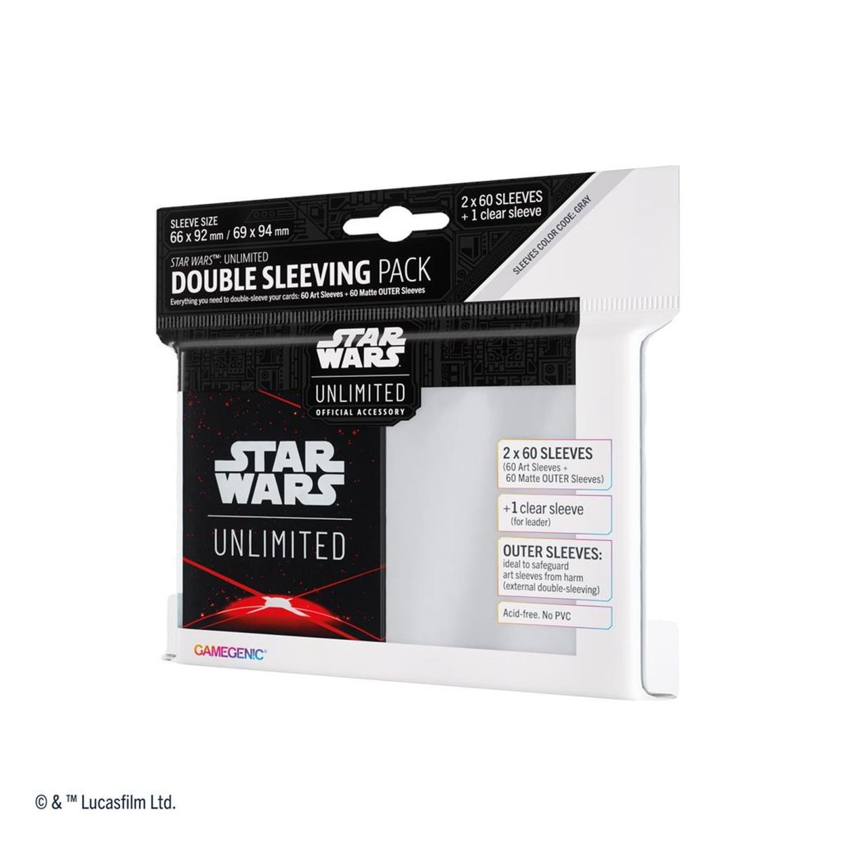 Gamegenic – Kartenhüllen – Standard – Doppelhüllen-Paket – Star Wars: Unlimited – Space Red – FR