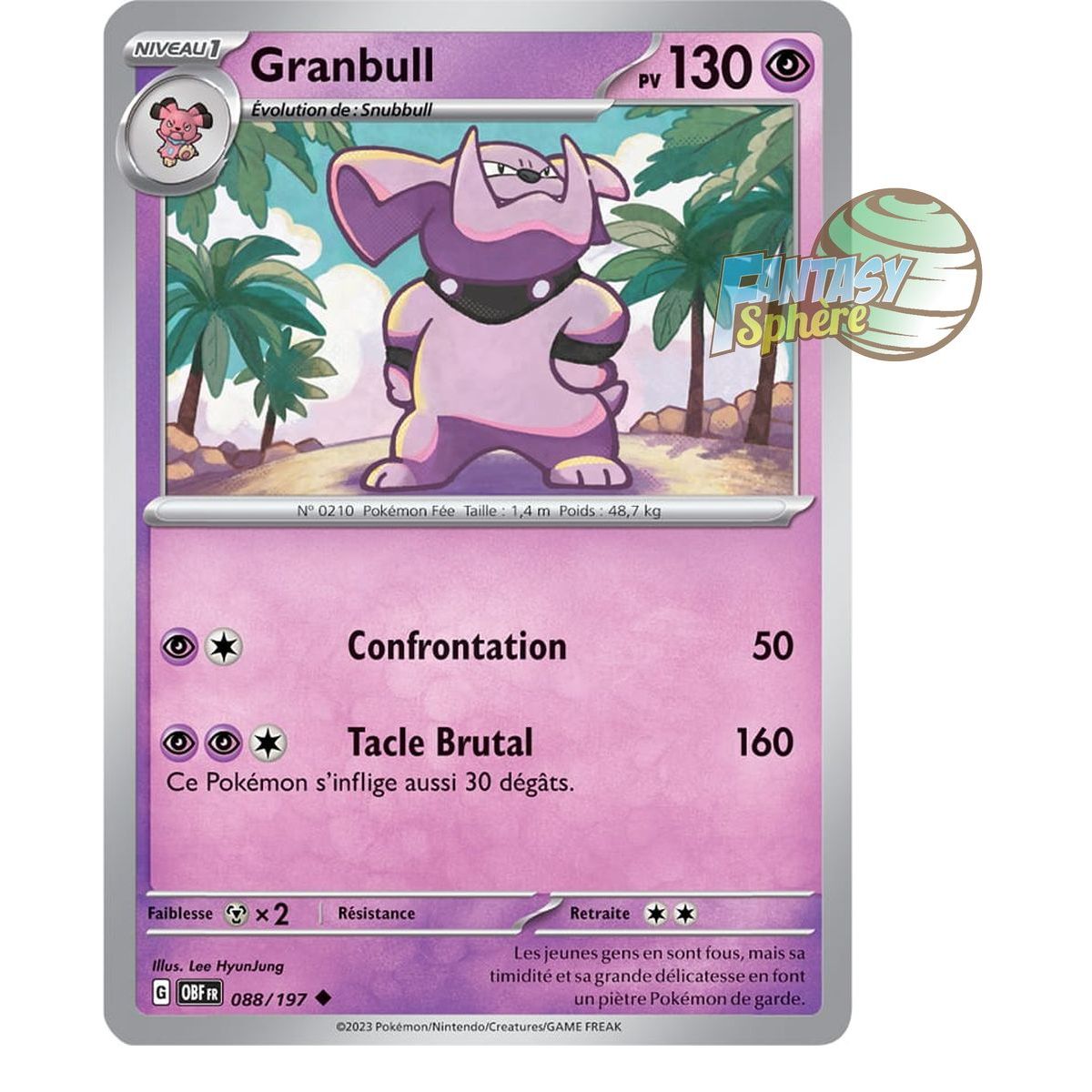 Granbull – Rückseite 88/197 – Scharlachrote und violette Obsidianflammen
