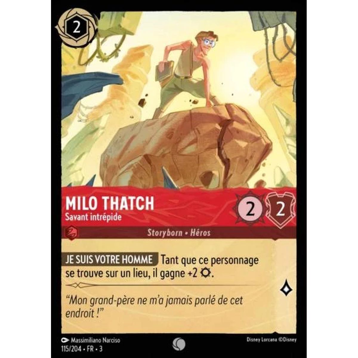 Milo Thatch, Intrepid Scholar – 115/204 – ITI – Les Terres d'Encres – Brillante – Premium – Französisch