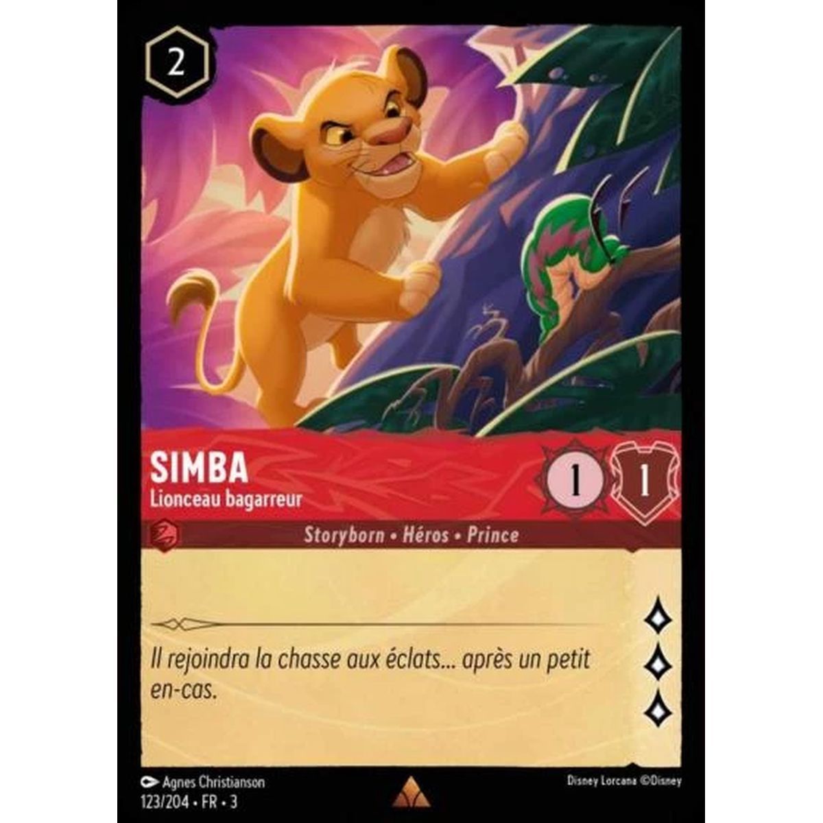 Simba, Brawling Lion Cub – 123/204 – ITI – Les Terres d'Encres – Brillante – Premium – Französisch