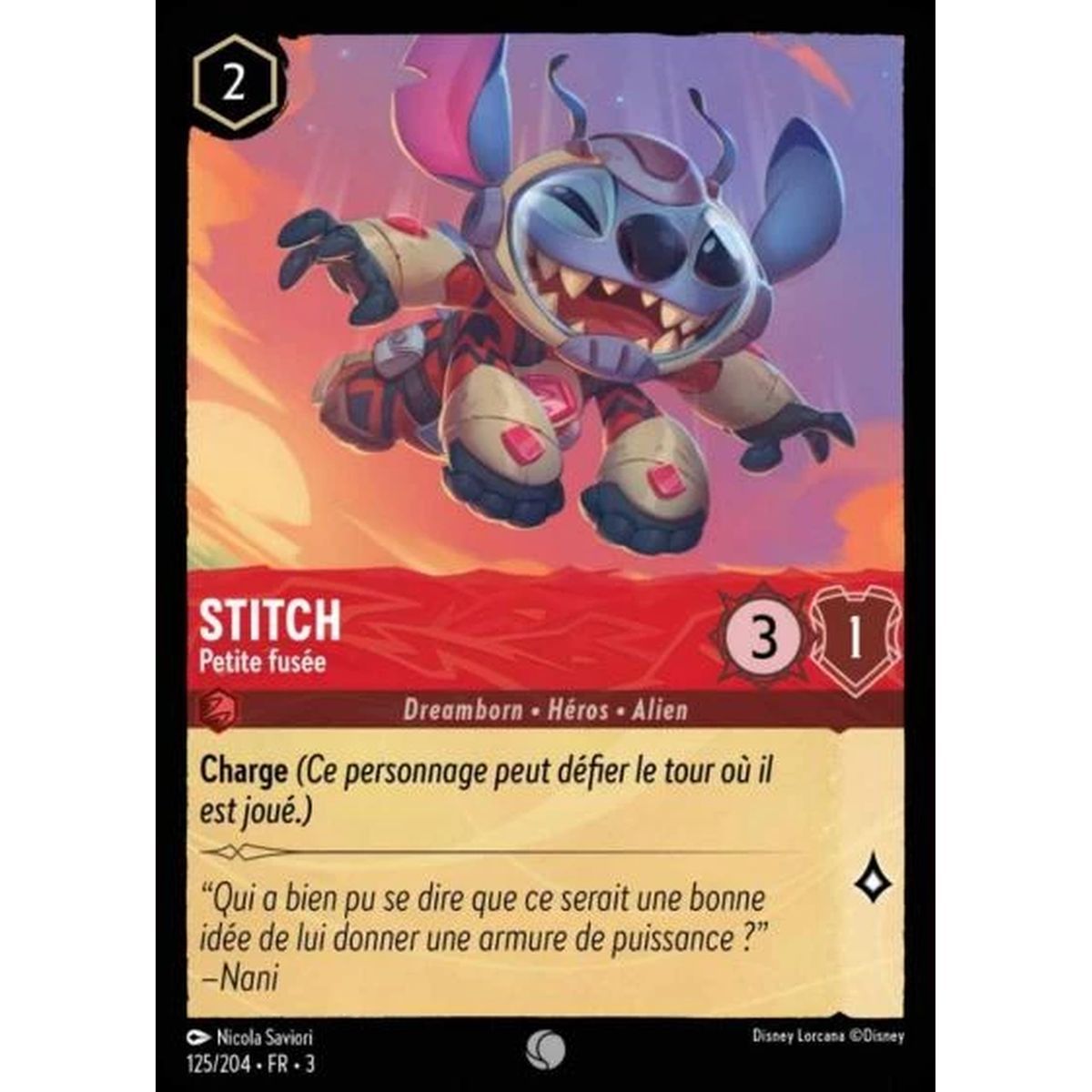 Stitch, Kleine Rakete – 125/204 – ITI – Les Terres d'Encres – Brillante – Premium – Französisch