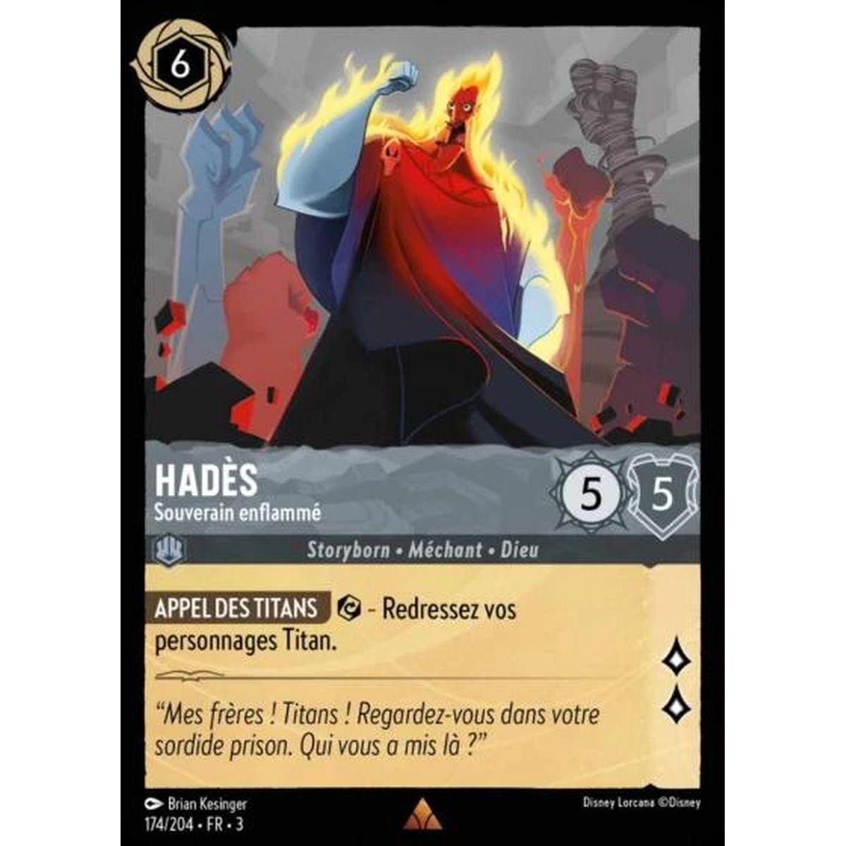 Hades, Flaming Sovereign – 174/204 – ITI – Les Terres d'Encres – Brillante – Premium – Französisch