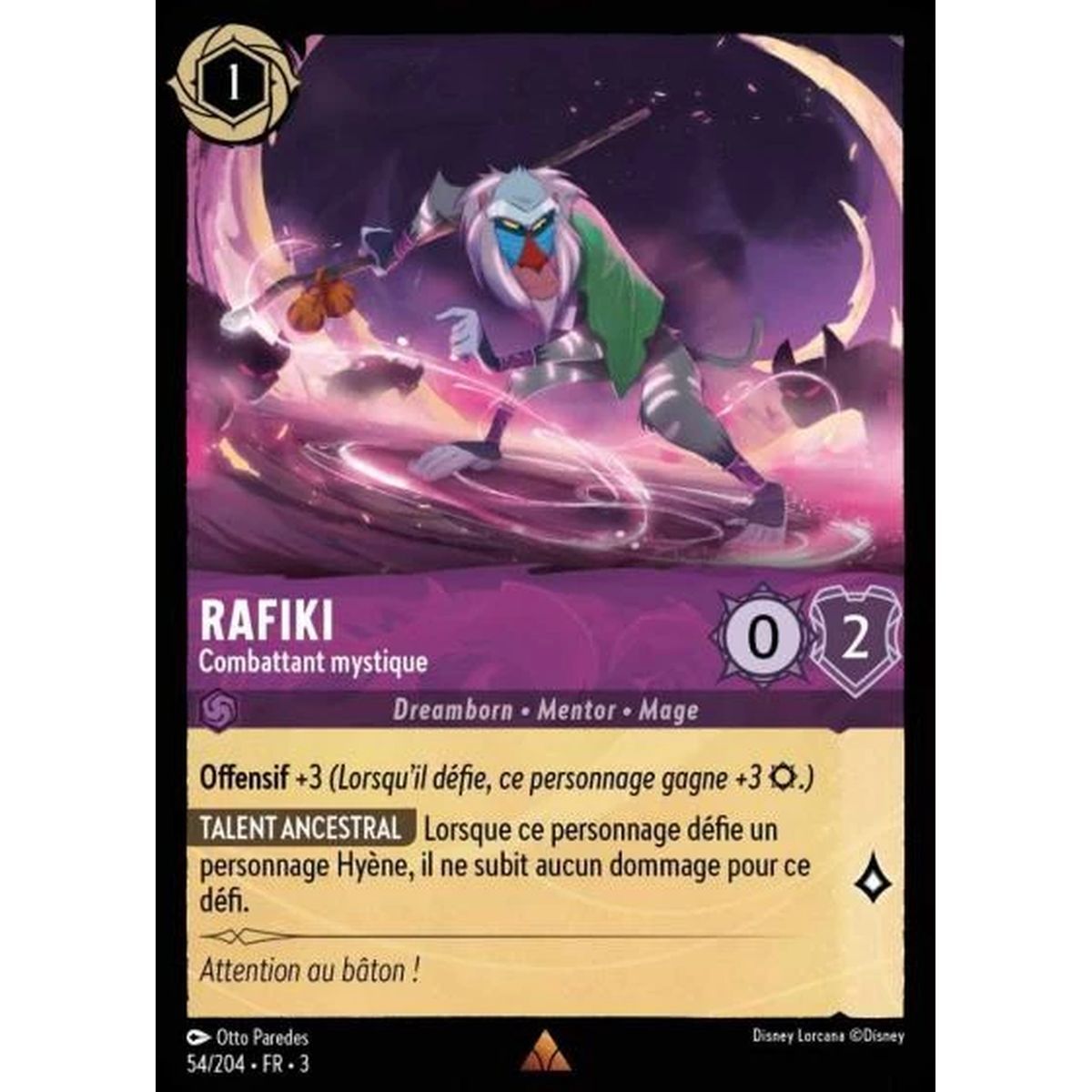 Item Rafiki, Mystical Fighter – 54/204 – ITI – Les Terres d'Encres – Brillante – Premium – Französisch