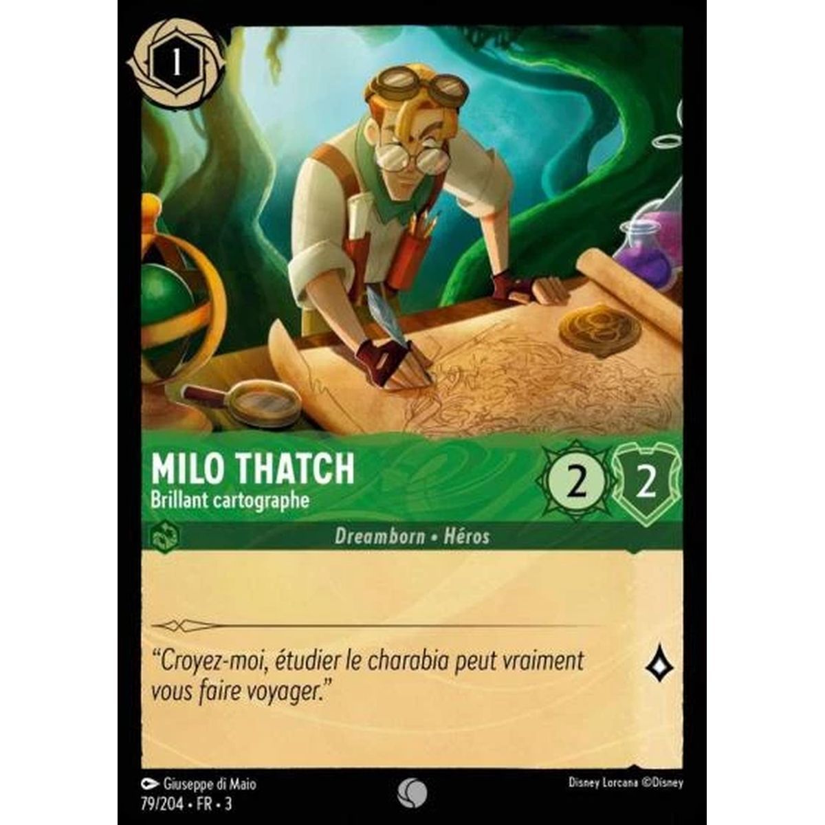 Item Milo Thatch, brillanter Kartograph – 79/204 – ITI – Les Terres d'Encres – Brillante – Premium – Französisch