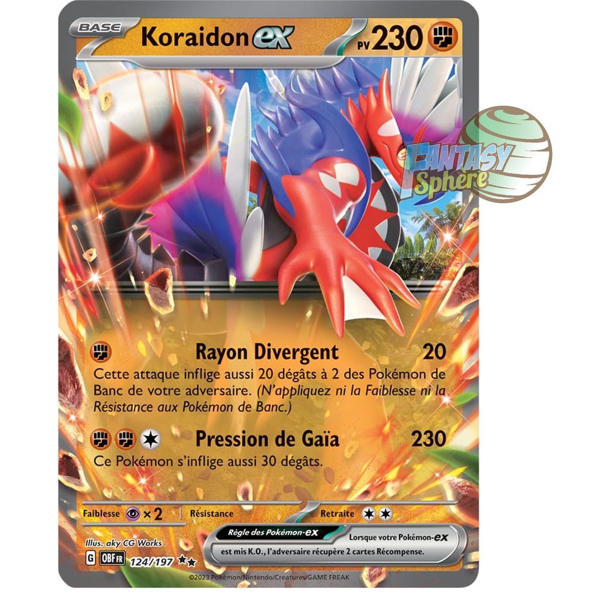 Item Koraidon EX – Double Rare 124/197 – Scharlachrote und violette Obsidianflammen