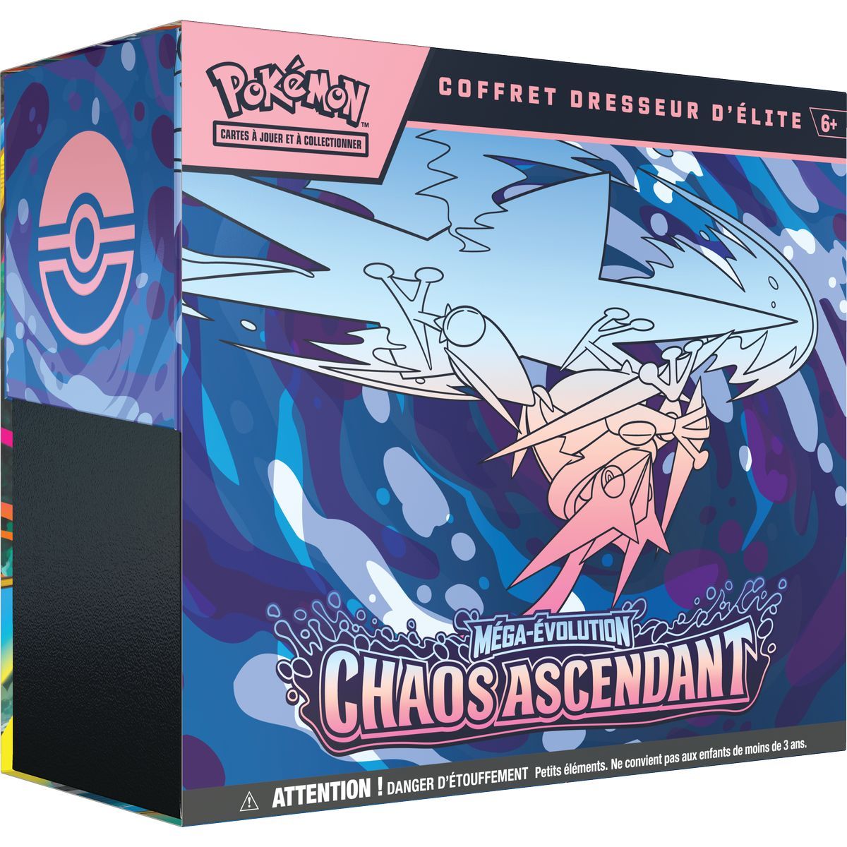 Losnummer – 1 ETB Mega Evolution: Chaos Rising [ME04] + 1 ETB Phoenix Shield Plexiglas-Vitrine