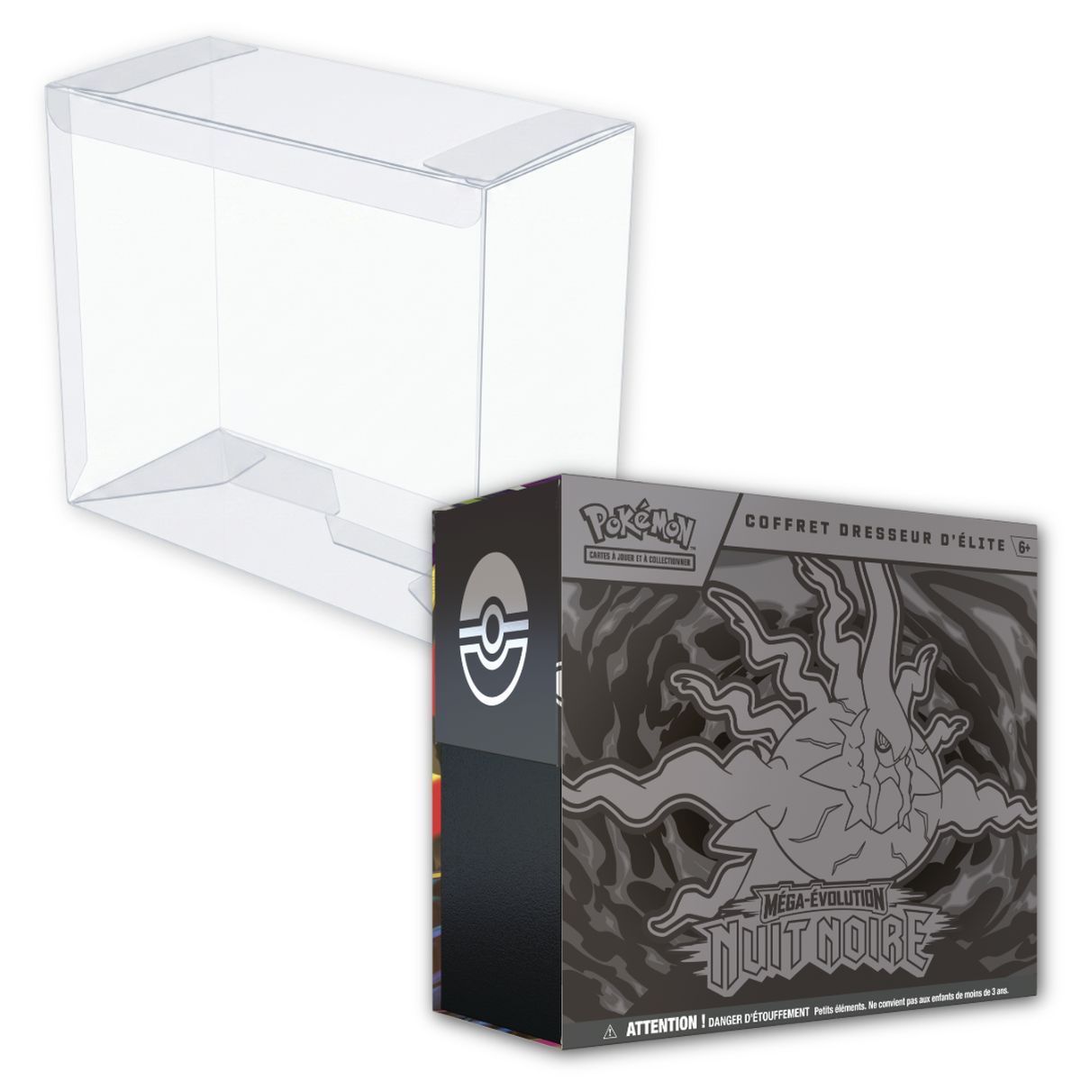 Konvolut – 1 ETB Mega Evolution: Dark Night [ME05] + 1 ETB Pokémon Halbstarre Plastikhülle