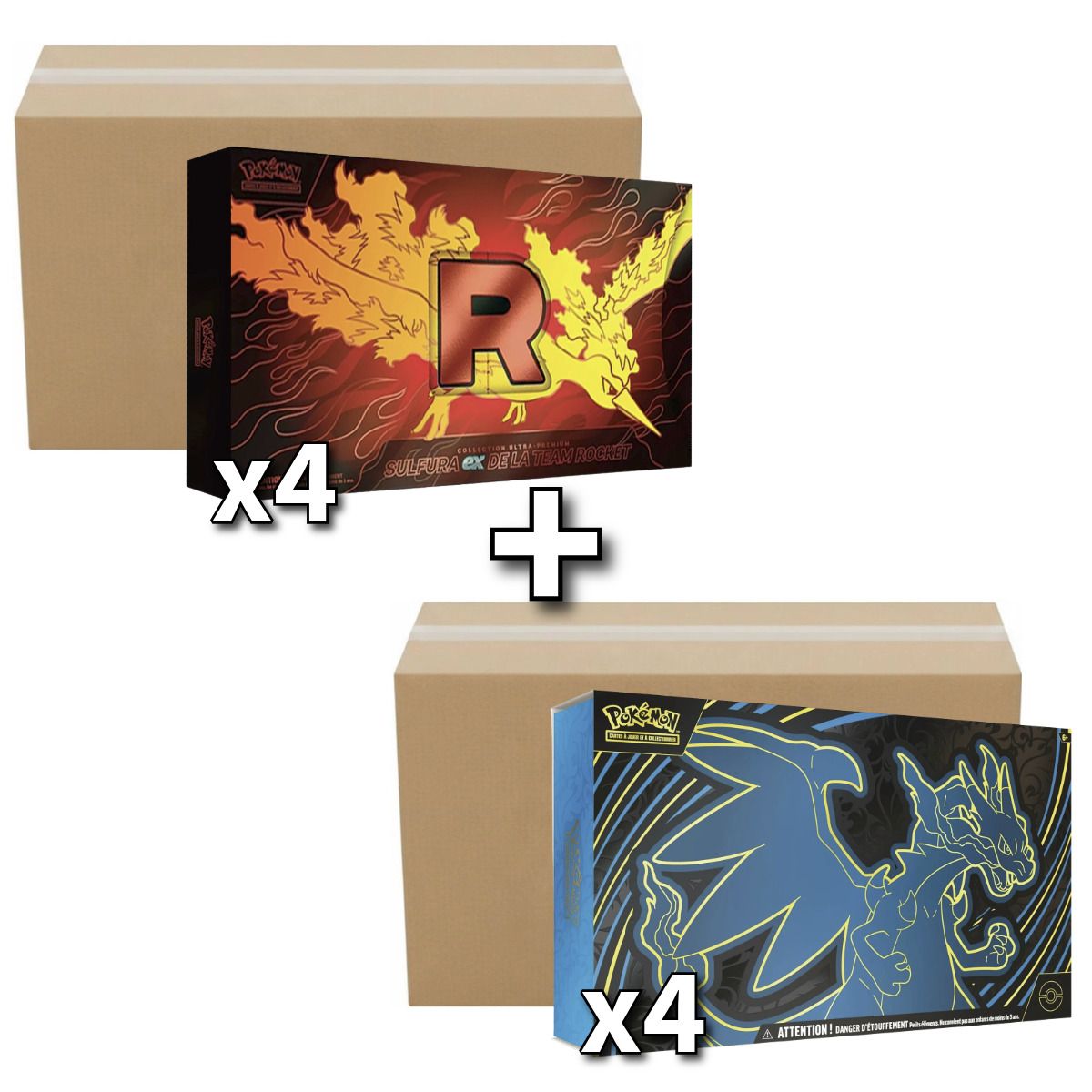 Los 2 versiegelten Kisten (8 Boxen): Ultra Premium Collections Moltres-ex & Mega Charizard X-ex - Pokémon - FR