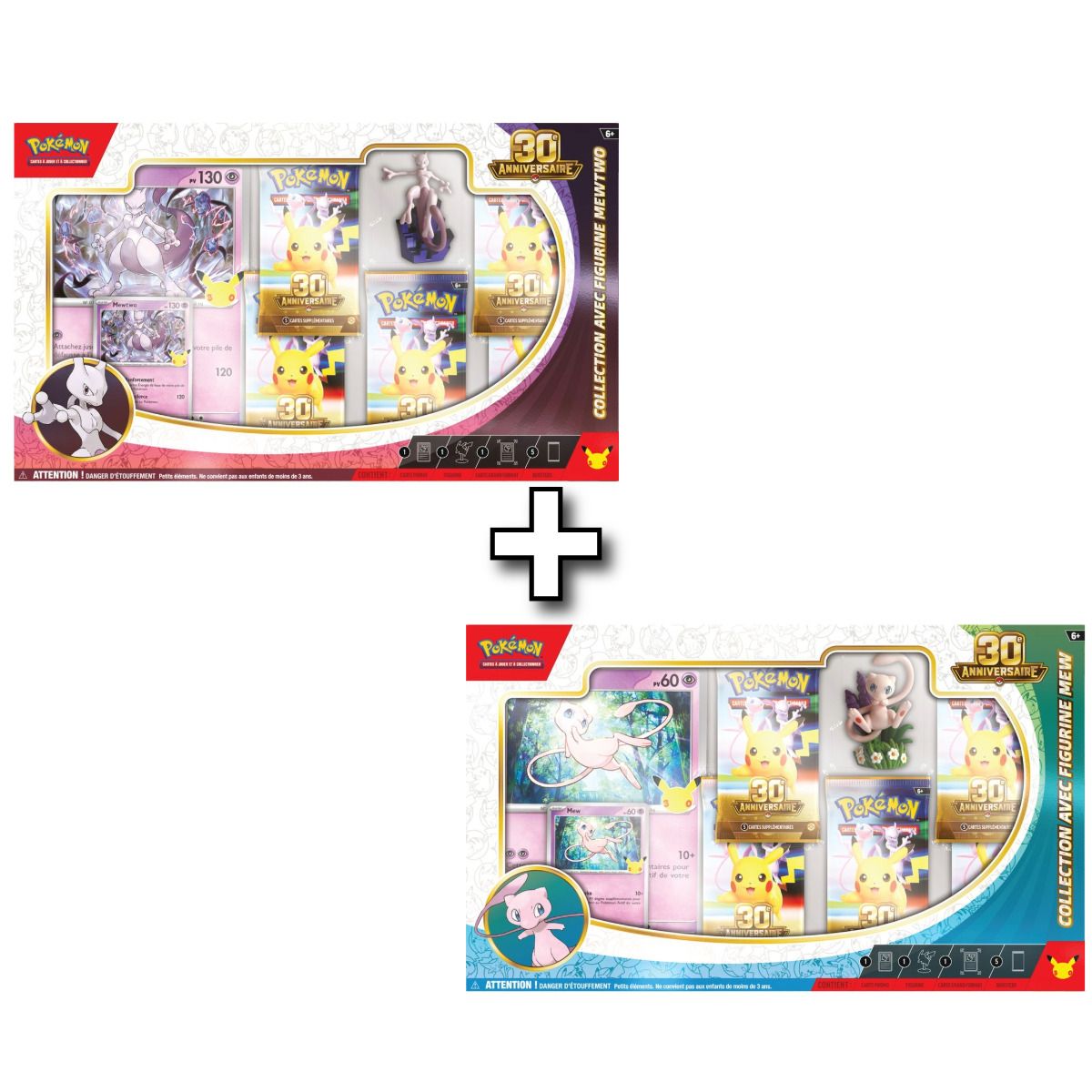 Set mit 2 Boxen – 10 Booster – Figurensammlung: Mewtu & Mew – 30. Jubiläum [ME05.5][30C] – Pokémon – FR