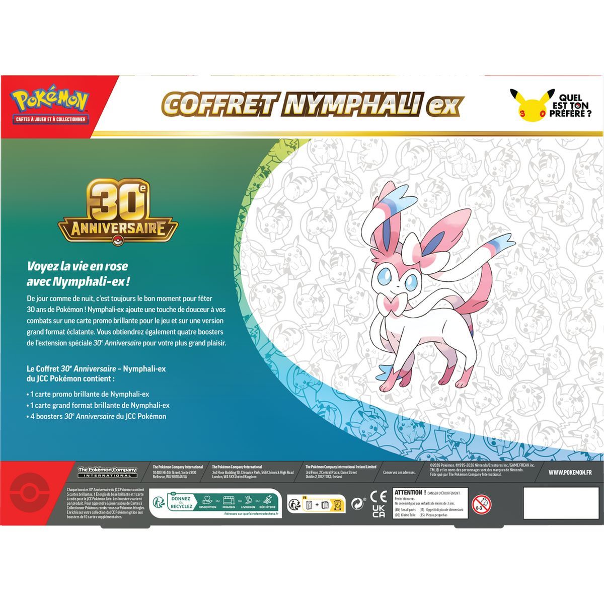 2er-Pack-Boxen – 8 Booster – Greninja ex + Sylveon ex Kollektion – 30. Jubiläum [ME05.5][30C] – Pokémon – FR