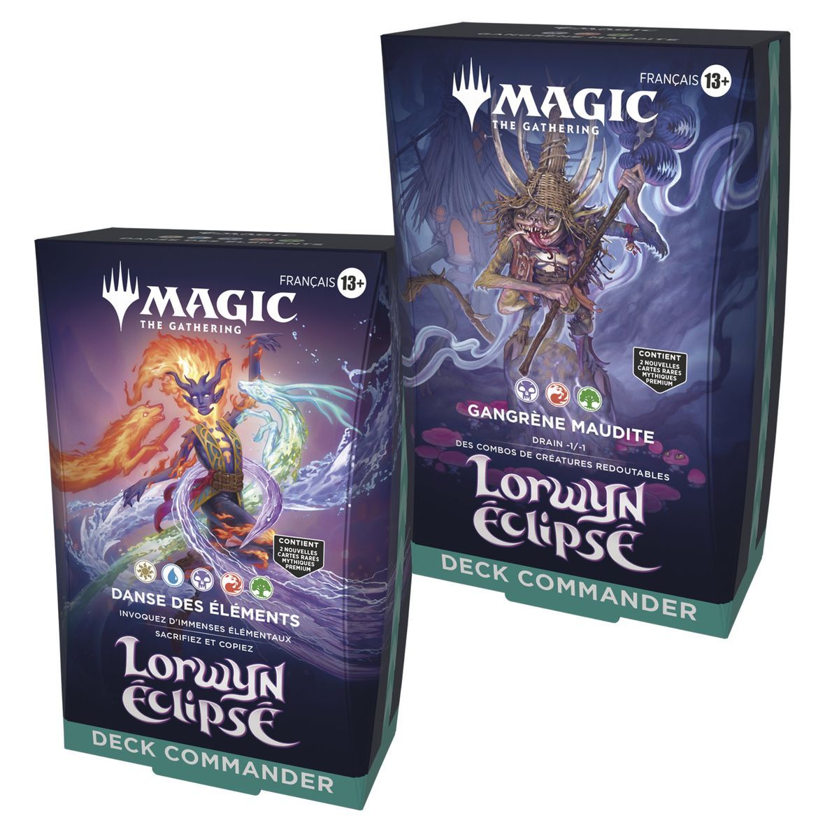 Lot mit 2 Commander-Decks – Lorwyn Eclipse – Magic The Gathering – FR
