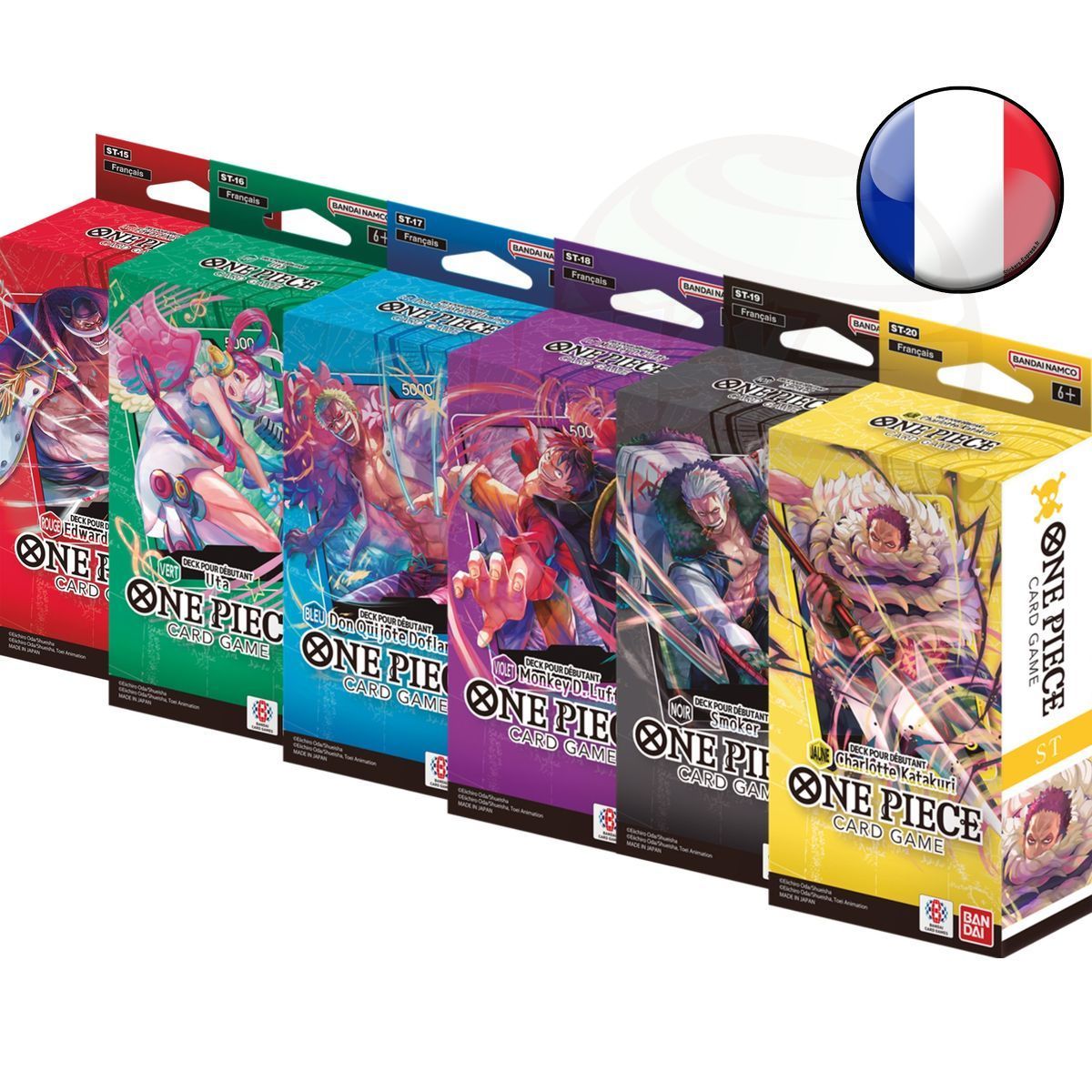 Set mit 6 Anfängerdecks - One Piece CG - ST15>ST20 - FR