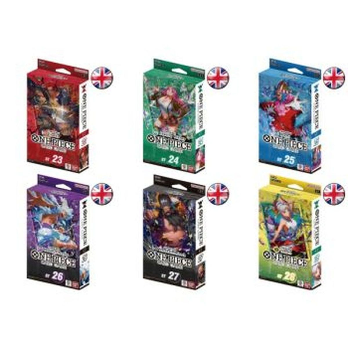 6er-Set Starterdecks – One Piece CG – ST23-28 – EN