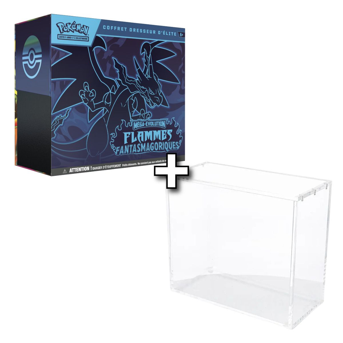 Konvolut – Mega-Entwicklung: 1 ETB Phantasmagorische Flammen [ME02] + 1 Phönixschild Plexiglas-Vitrine