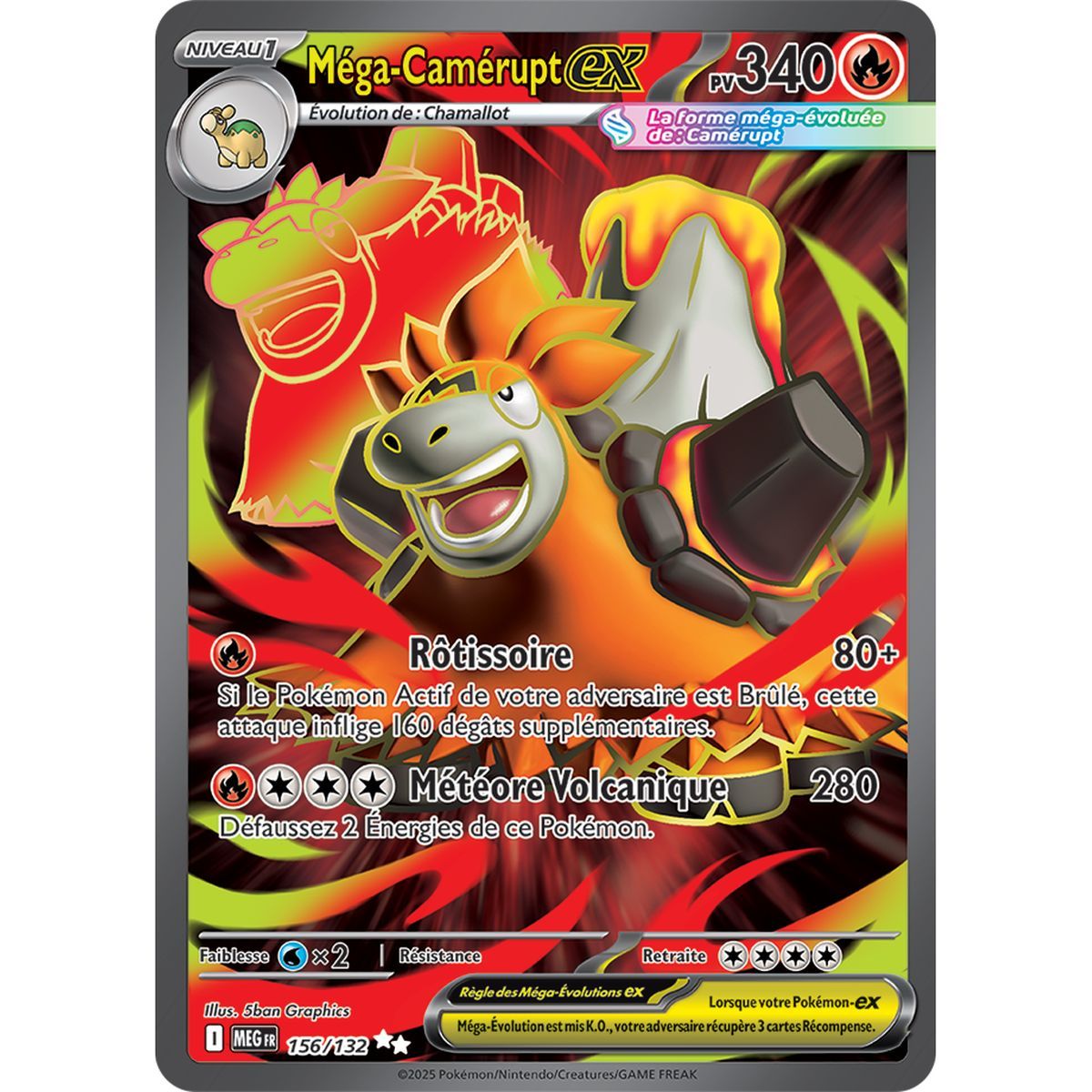 Mega-Camerupt-ex – Ultra Rare 156/132 – Mega-Entwicklung