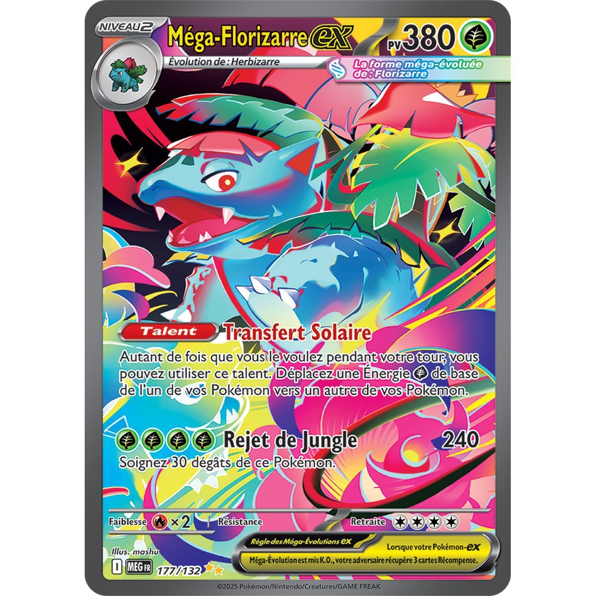 Mega-Bisaflor-ex – Besondere Illustration, Selten 177/132 – Mega-Entwicklung