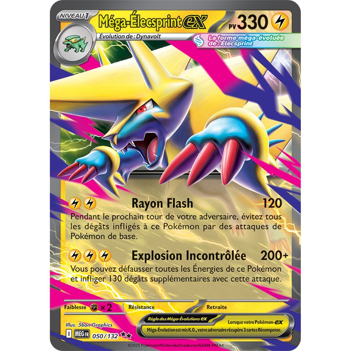 Mega-Electabuzz-ex - Doppelt selten 50/132 - Mega-Entwicklung