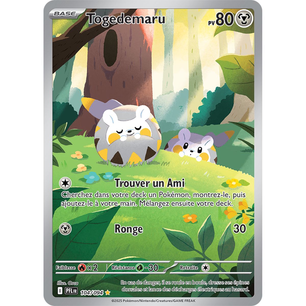 Togedemaru - Seltene Illustration 104/94 - Mega-Entwicklung 2 Phantasmagorische Flammen