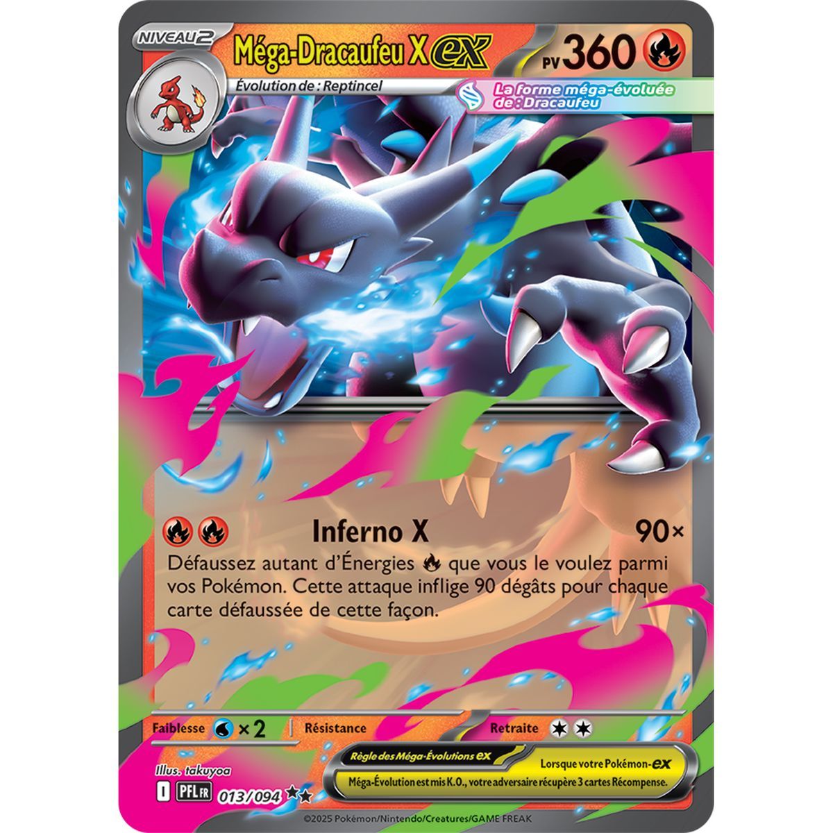 Mega-Glurak X-EX - Doppelt selten 13/94 - Mega-Entwicklung 2 Phantasmagorische Flammen