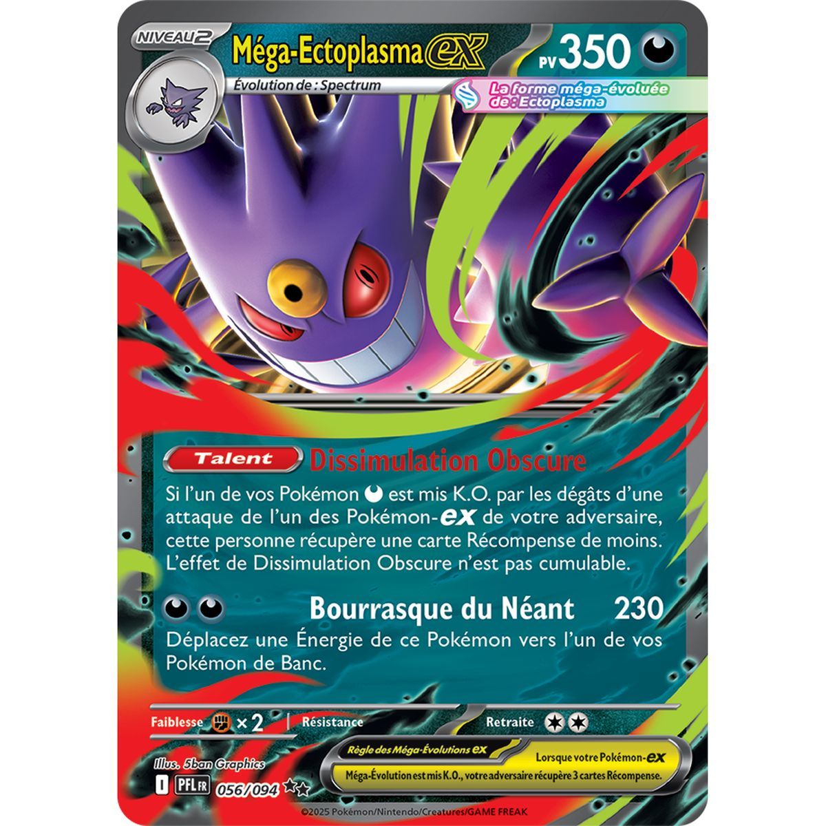Mega-Gengar-ex - Doppelt selten 56/94 - Mega-Entwicklung 2 Phantasmagorische Flammen